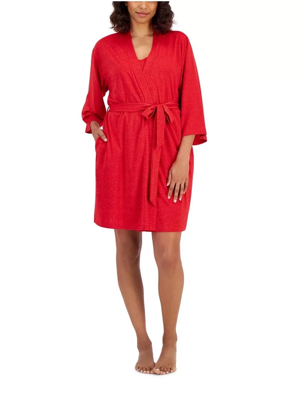 INC International Concepts 2-piece set - Red Wrap Robe and Night Dress NWT